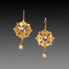 White Topaz Mandala Earrings,Jewelry Delicate & Elegant