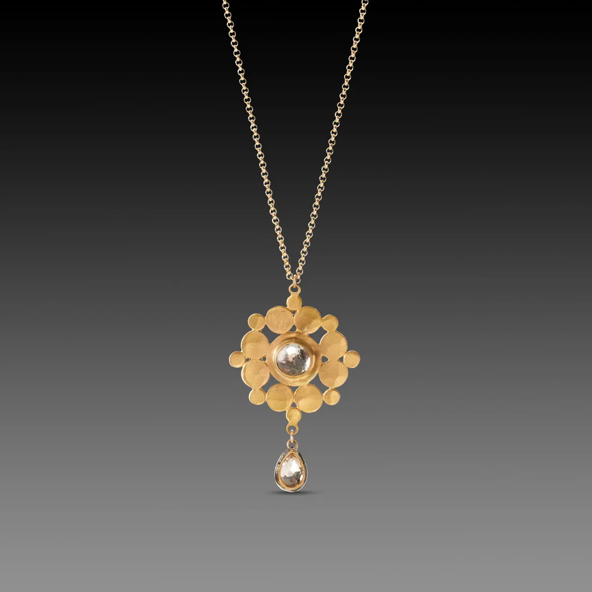 White Topaz Mandala Necklace,Jewelry Delicate & Elegant