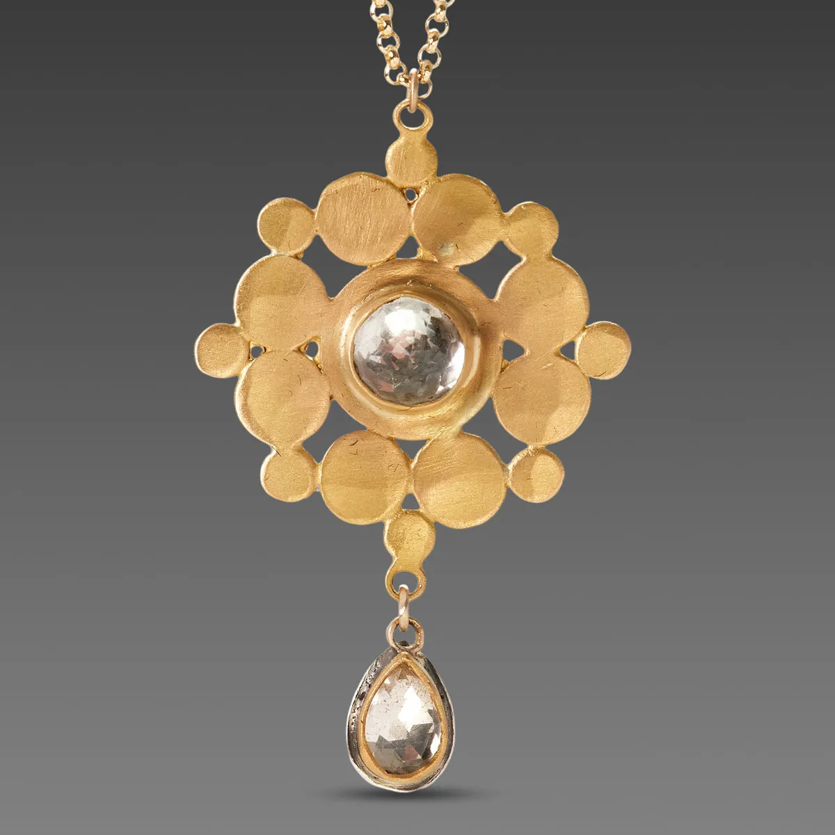 White Topaz Mandala Necklace,Jewelry Delicate & Elegant