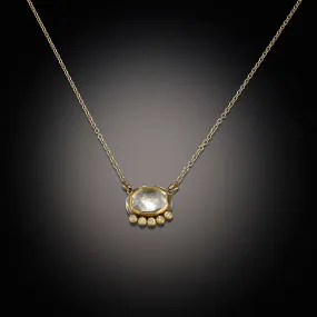White Topaz Necklace with Diamond Line,Jewelry Delicate & Elegant