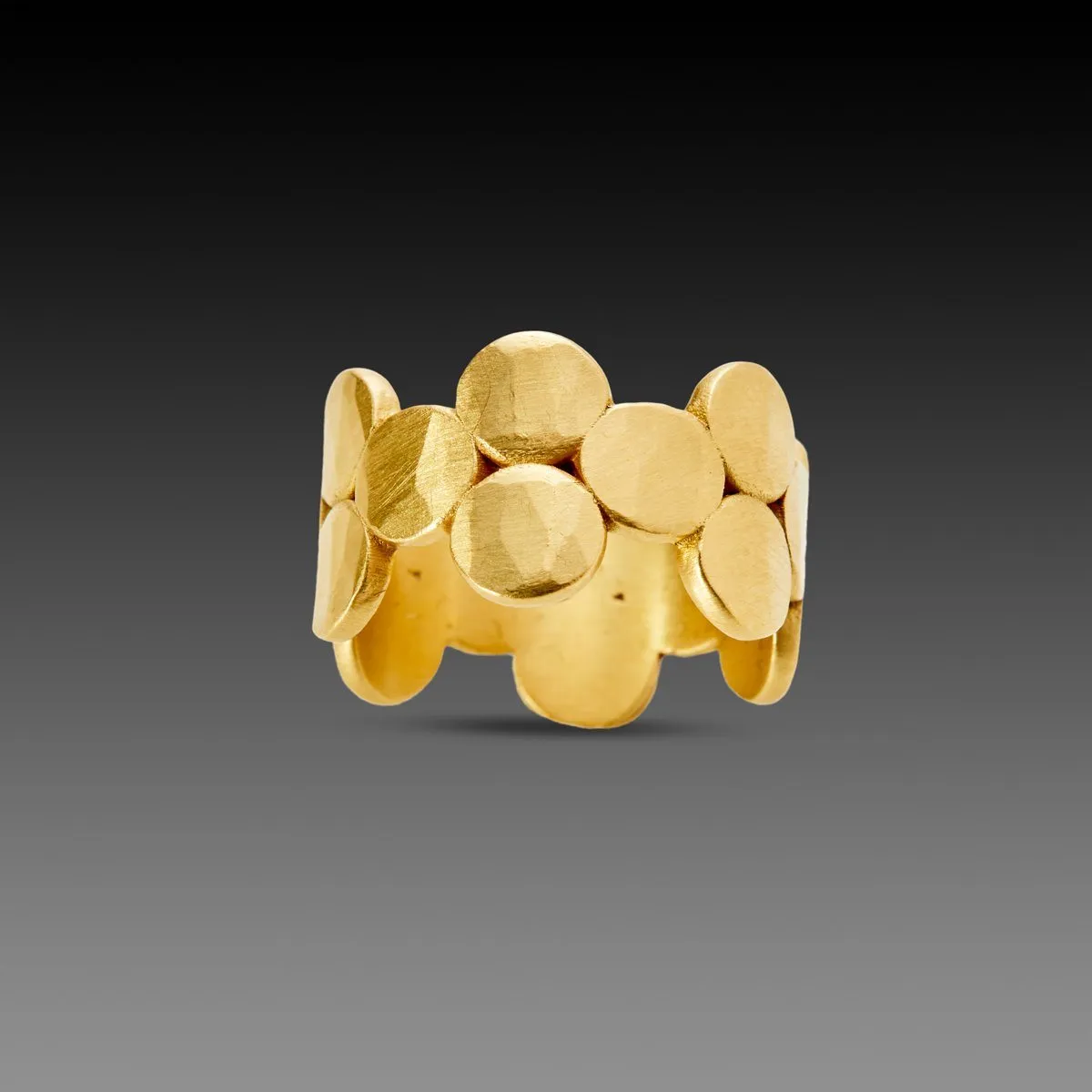 Wide Hammered Dot Band,Men Rings