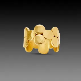 Wide Hammered Dot Band,Men Rings
