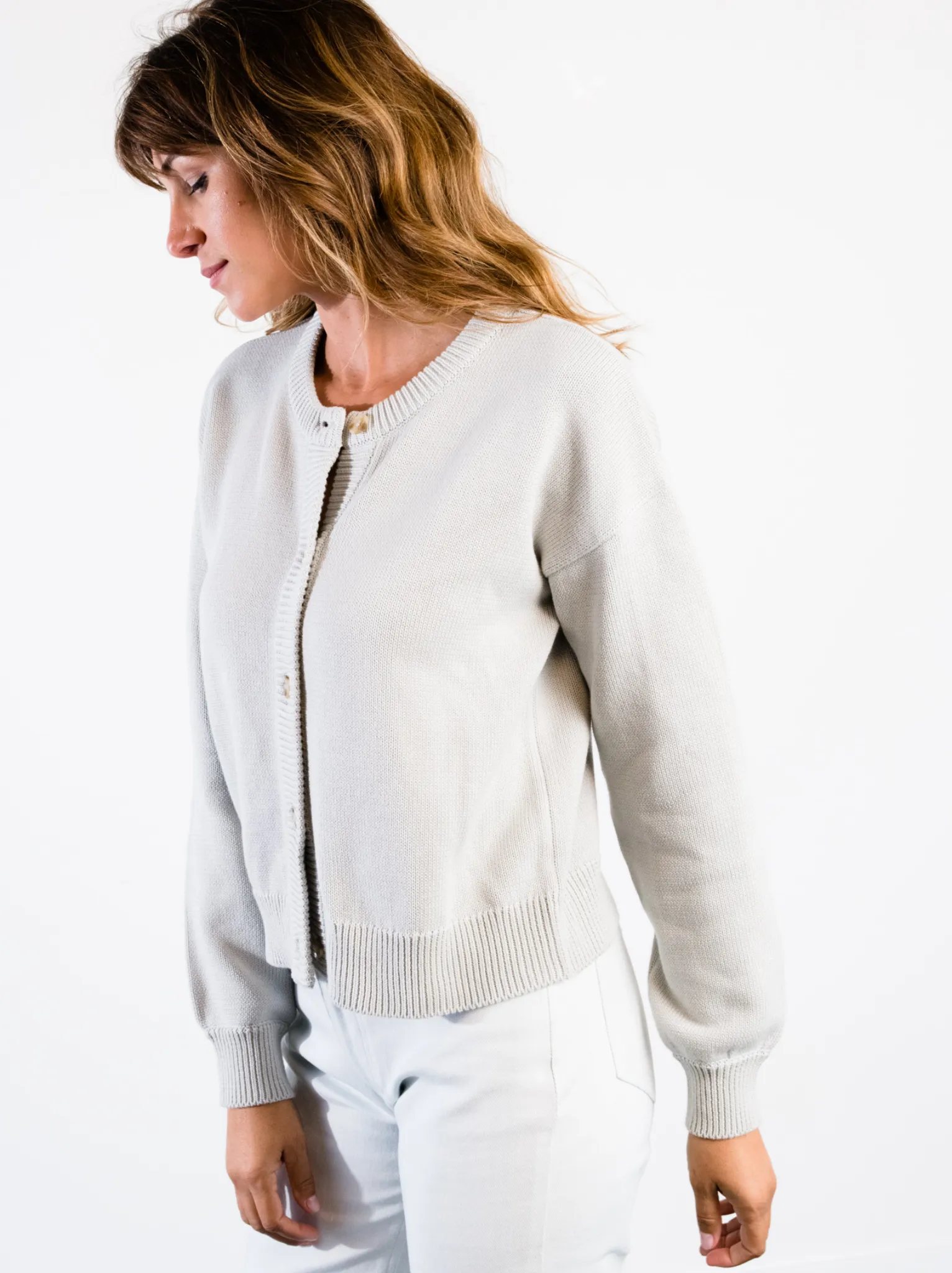 Willow Classic Cardigan - Chalk,Women Sweaters