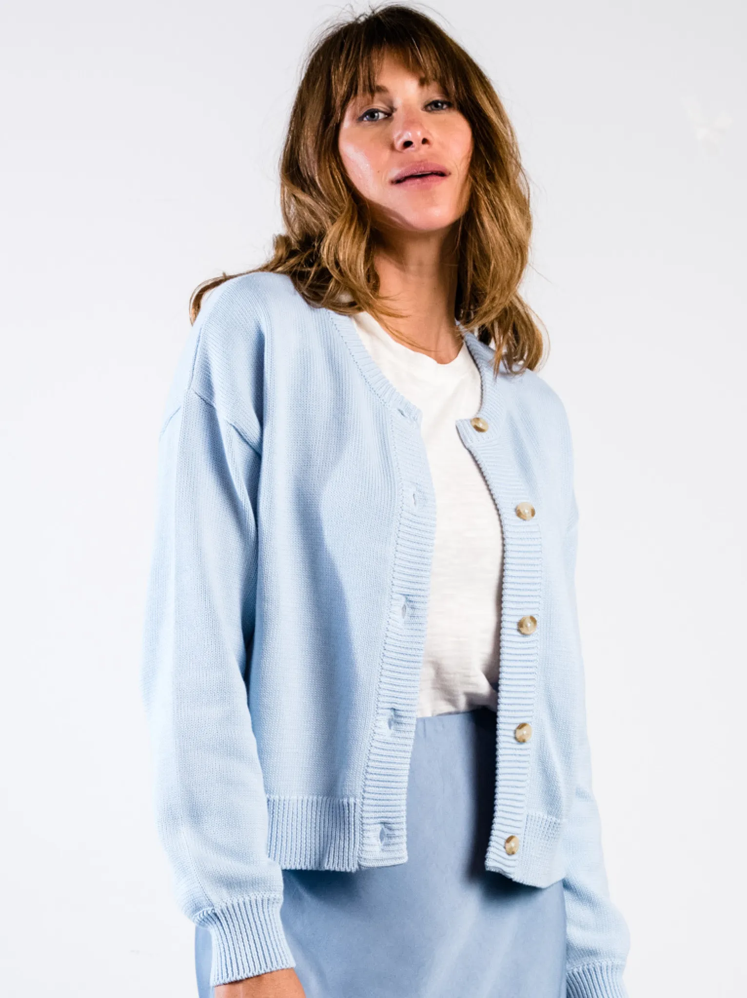 Willow Classic Cardigan - Clear Sky,Women Sweaters