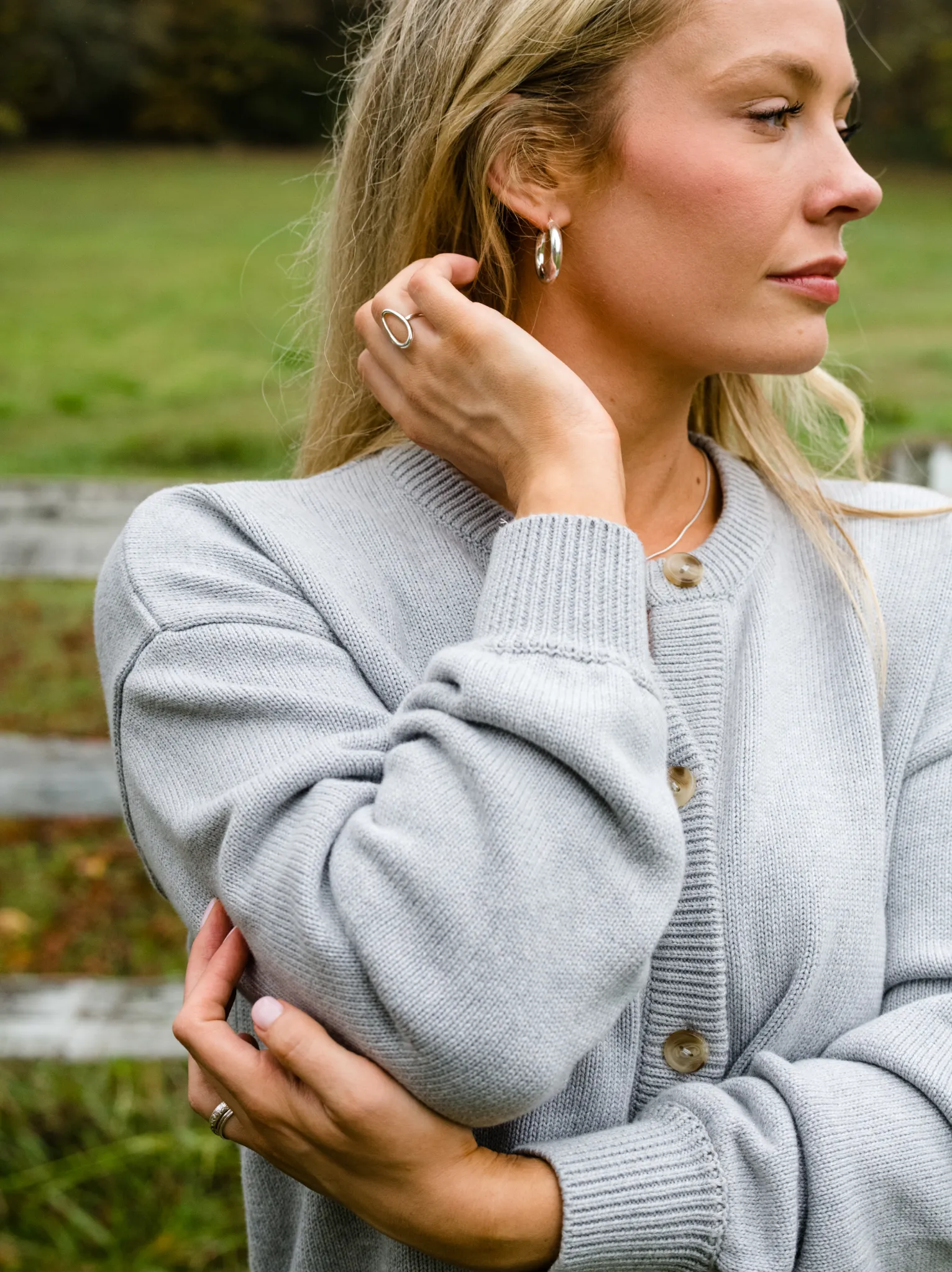 Willow Classic Cardigan - Heather Grey,Women Sweaters