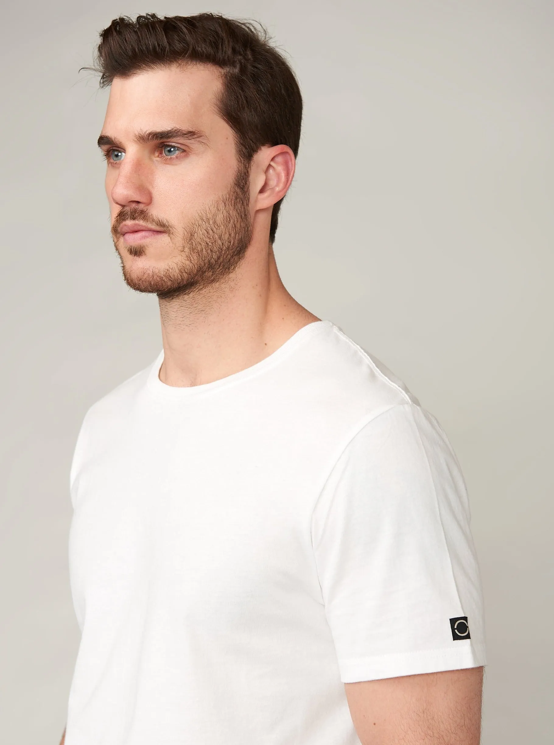 Zion Brushed Scoop T - Cloud White,Men Tees