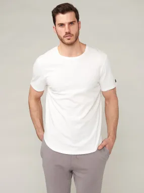 Zion Brushed Scoop T - Cloud White,Men Tees