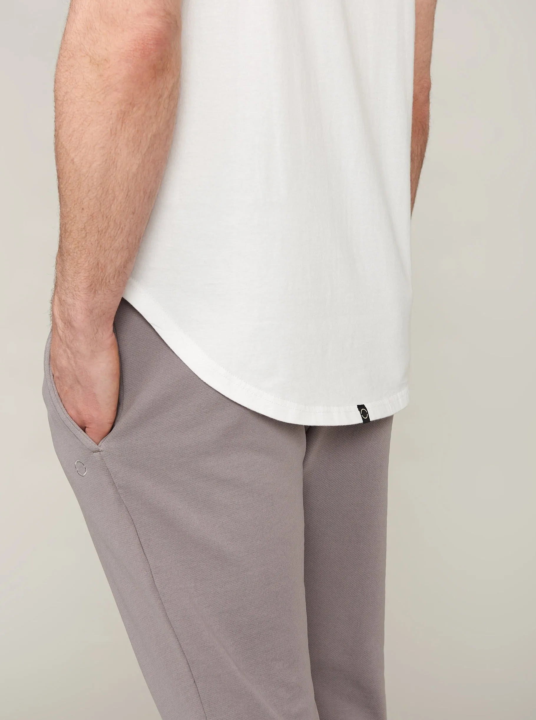 Zion Brushed Scoop T - Cloud White,Men Tees