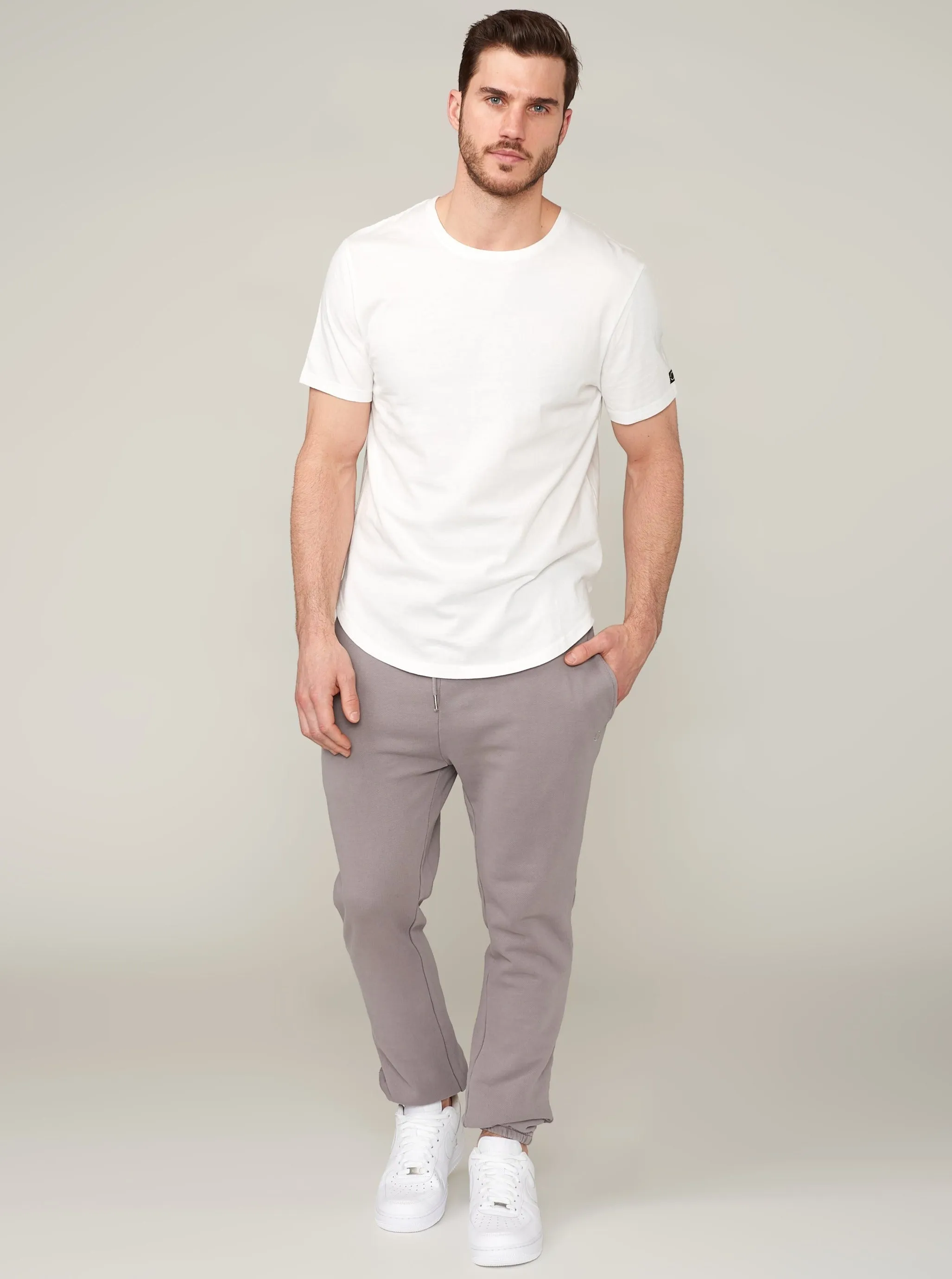 Zion Brushed Scoop T - Cloud White,Men Tees